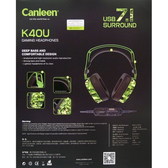 USB-Gaming-Headset mit 7.1-Audio- und Kabel-Controller MOB1230 