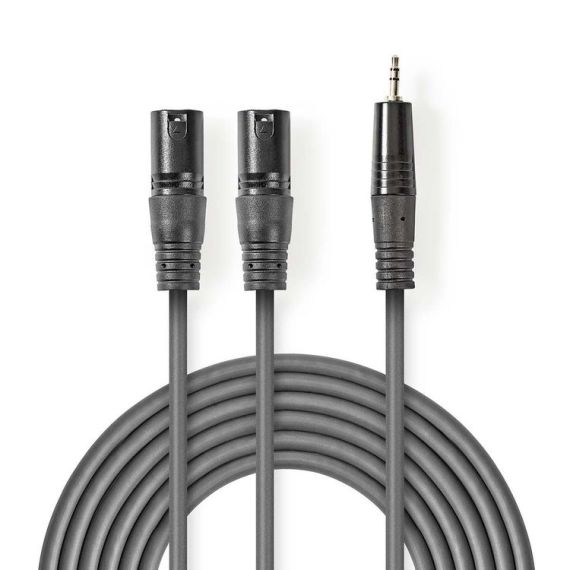 Cable de audio XLR | 2x macho a 3 pines XLR-Male 3.5mm | 3.0m ND1175 Nedis