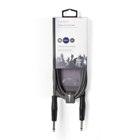 Cavo Audio Stereo | 2x Maschio da 6,35 mm - Maschio da 3,5 mm | 5,0 m | Grigio ND4890 Nedis