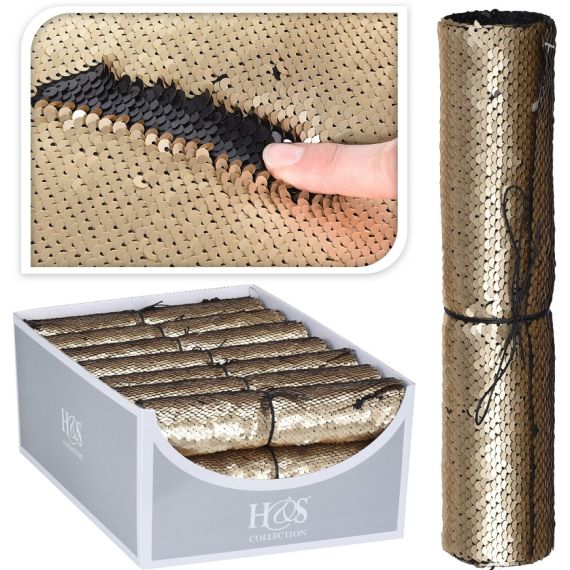 Tessuto decorativo con paillettes color oro KP2088 H&S COLLECTION