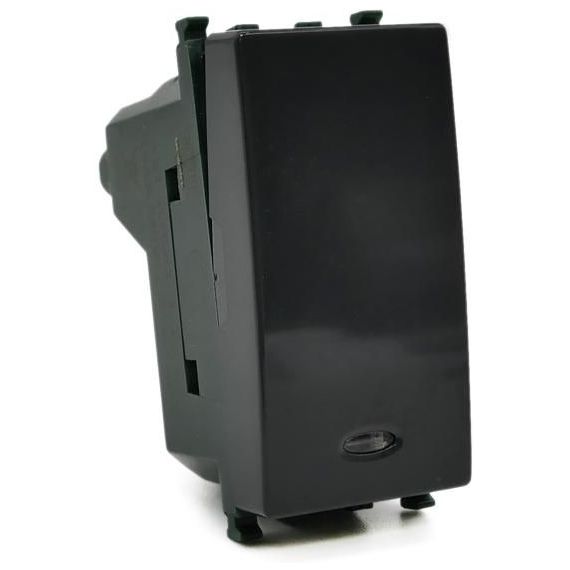 Deviatore con spia luminosa nero compatibile Vimar EL2214 