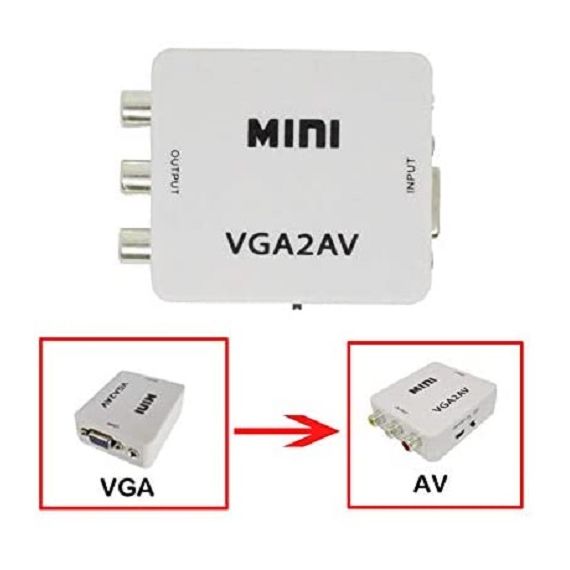 Adaptador de audio/video compuesto VGA a RCA AV WB2264 