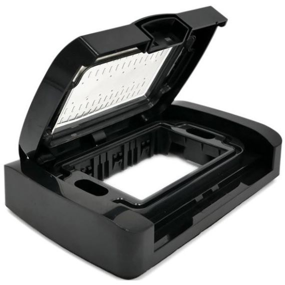 IP55 3P black idrobox plate compatible with Vimar Plana EL1396 
