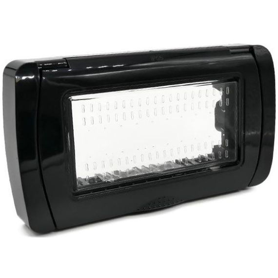 IP55 4P black idrobox plate compatible with Matix EL837 