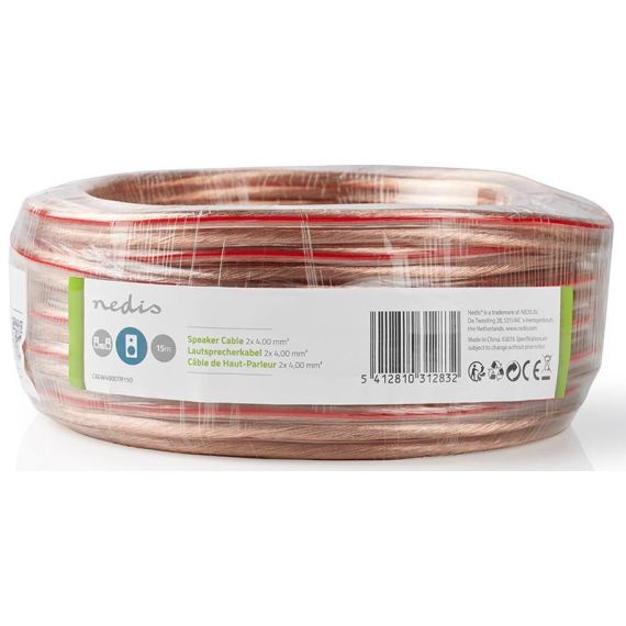 Cavo per Altoparlante 2x4mm² CCA 15m ND5955 Nedis