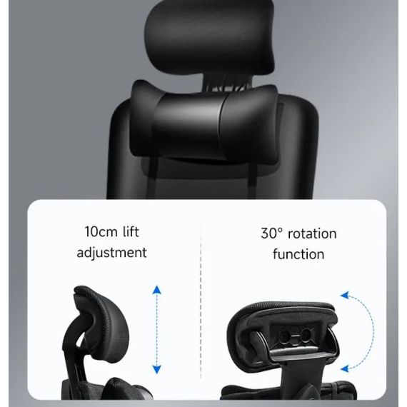 Silla de oficina ergonómica negra con reposapiés 804 