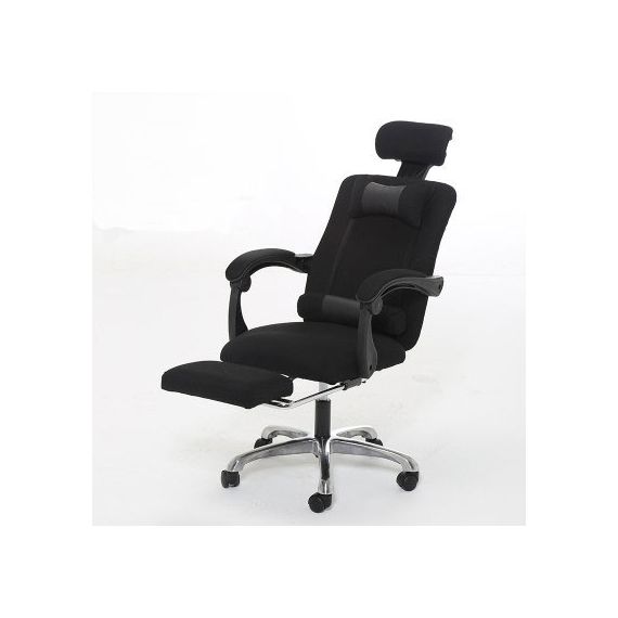 Silla de oficina ergonómica negra con reposapiés 804 