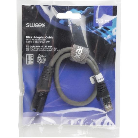 Digital Cable XLR XLR 3p (M) - RJ45 plug / s 0.30 m Dark Gray SX600 Sweex