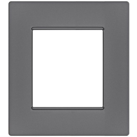 Placca 2 posti grigio Soft Touch compatibile Vimar Plana EL2436 