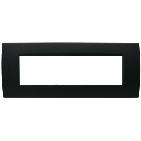 Placca 7 posti nero Soft Touch compatibile Living International EL3189 