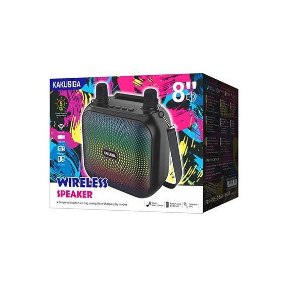 Enceinte rechargeable Bluetooth/USB/carte SD/radio FM avec 2 microphones KK-8103 KK-8103 Kakusiga