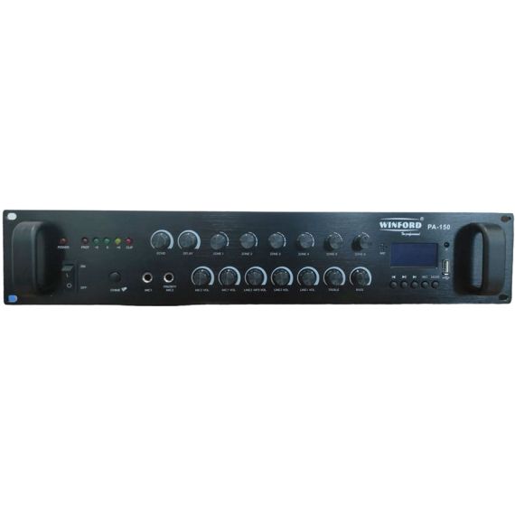 Amplificatore audio USB/Bluetooth/FM 6 canali 70V/100V/16 Ohm 150W PA-150 