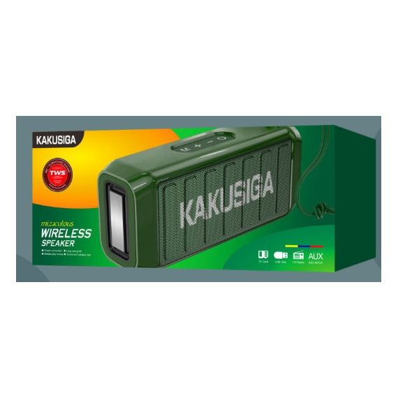 Altoparlante Bluetooth ingressi AUX/USB/Scheda SD Radio FM verde KSC-606 F2530 Kakusiga