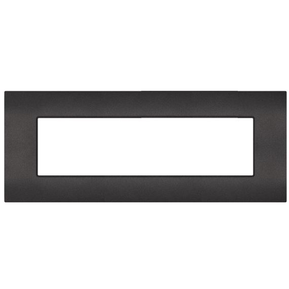 Placca 7 posti nero compatibile Vimar Arké EL172 