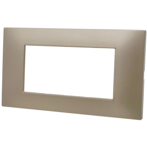 4-place champagne Soft Touch cover plate compatible with Vimar Plana EL3250 