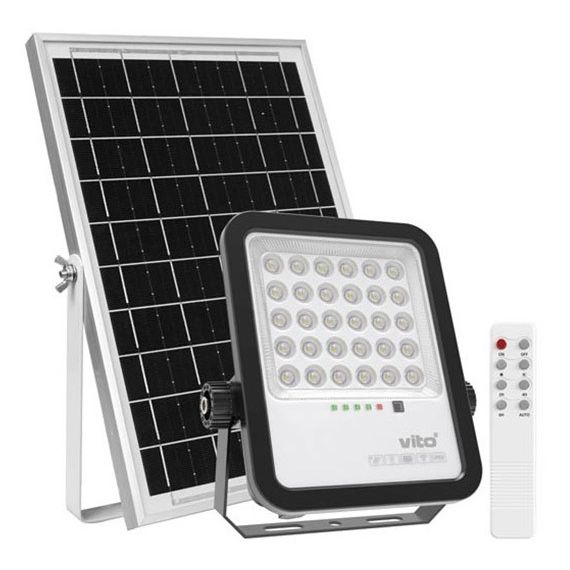 Faretto solare LED 100W 1100lm luce fredda 6000k IP65 Vito EL4127 Vito