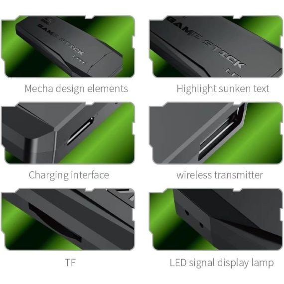 Retro gaming console HDMI 2 wireless controllers 9 emulators WB1670 