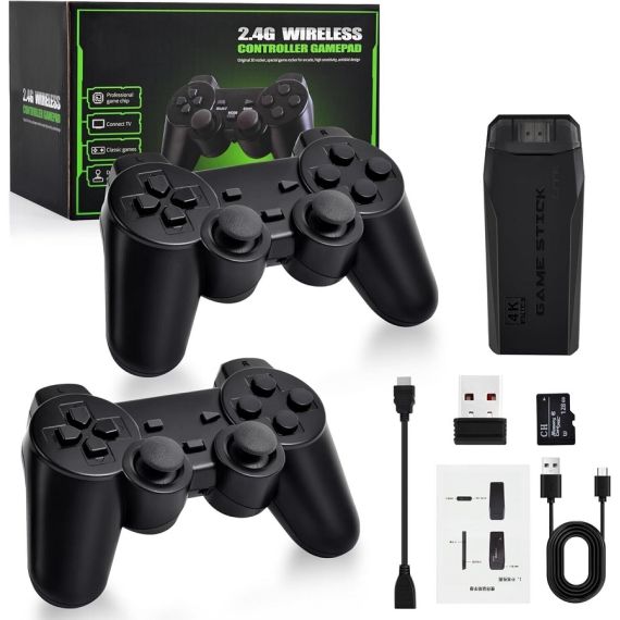 Retro gaming console HDMI 2 wireless controllers 9 emulators WB1670 