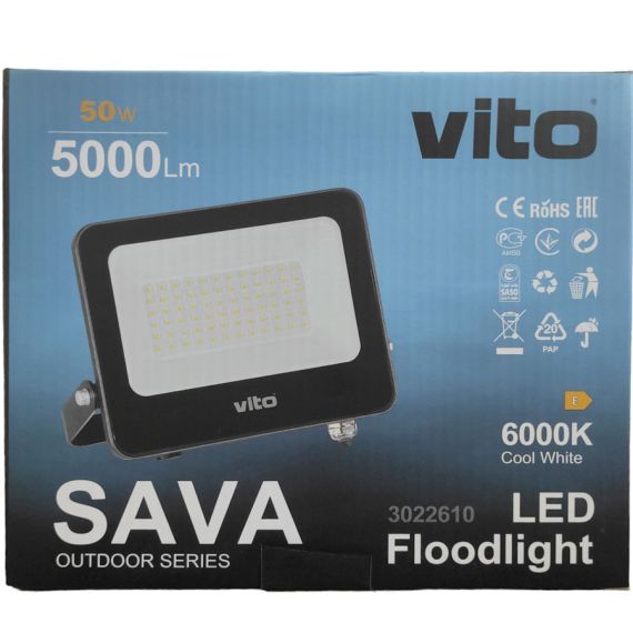 Faro LED per esterni 50W 5000Lm luce fredda 6000K IP65 EL1554 Vito