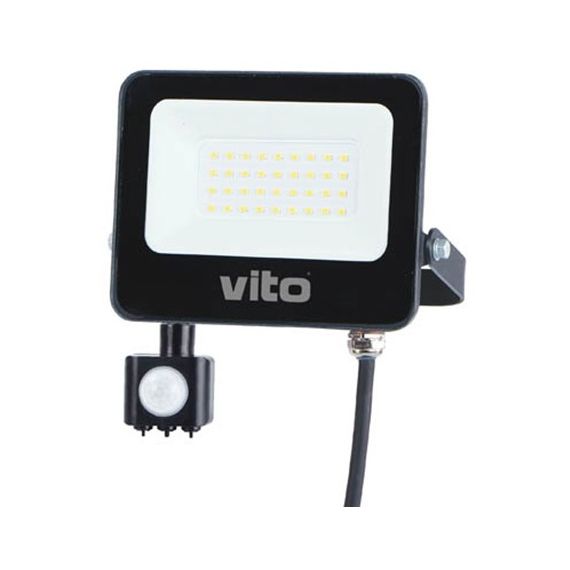 Faro LED da esterno con sensore PIR 30W 3000Lm luce fredda 6000K IP65 EL1973 Vito