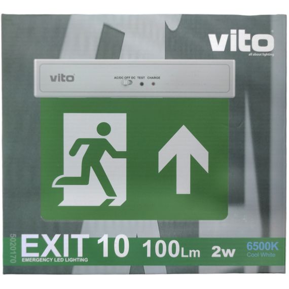 Lampada LED uscita d'emergenza freccia verso l'alto 2W 6500k luce fredda EL2356 Vito