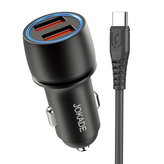 2xUSB Car Charger with USB Type C Cable JH004 F4135 Jokade