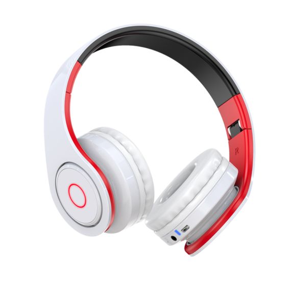 Cuffie ad archetto Bluetooth con ingresso scheda SD rosse e bianche KSC-728 F4065 Kakusiga