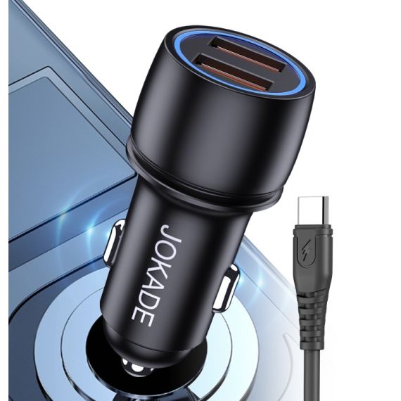 2xUSB Car Charger with USB Type C Cable JH004 F4135 Jokade