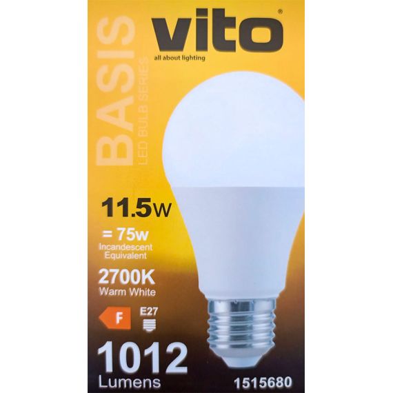 Lampadina LED E27 11.5W 2700k luce calda 1012lm EL039 Vito