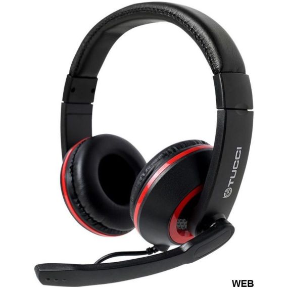 Cuffie gaming con microfono Tucci X5 - Nero e rosso MOB1106 
