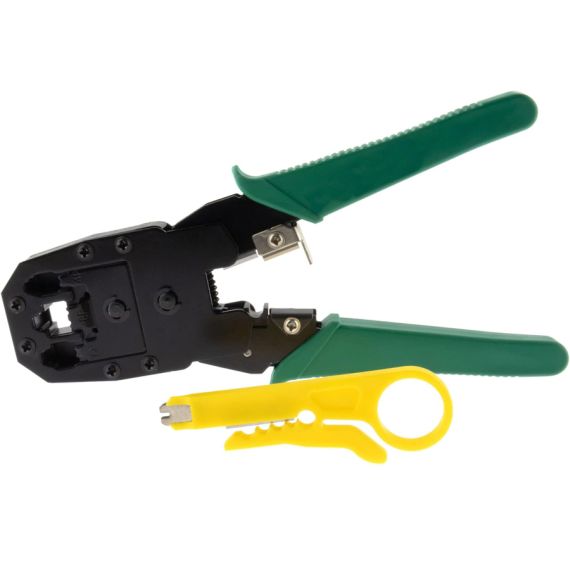 Pinza crimpatrice per connettori RH45/RJ12/RJ11 con spellafili P1288 