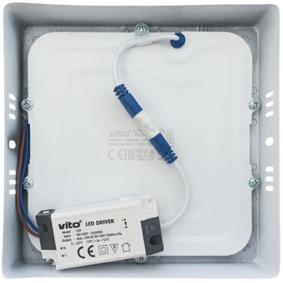 Square LED wall panel 12W cold light 6000K 1200lm EL4118 Vito