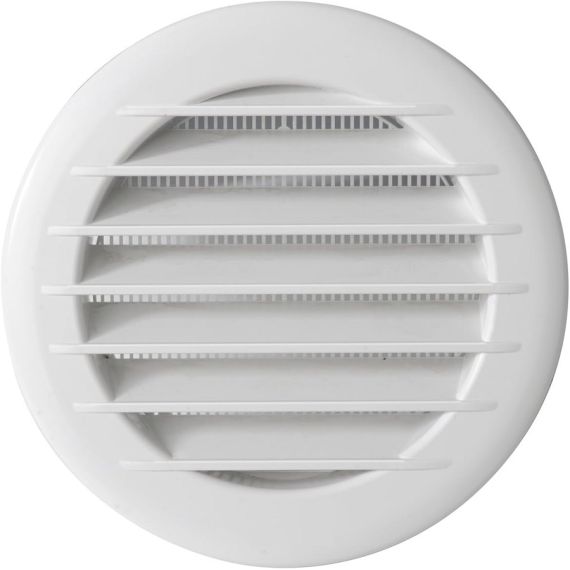 Griglia tonda da incasso circolare in PP bianco – Ø 125 mm E3044 