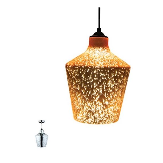 Lampadario in vetro cromato 1xE27 Ø20cm K838 