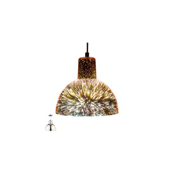 Chromed glass chandelier 1xE27 Ø20cm M110 Vito