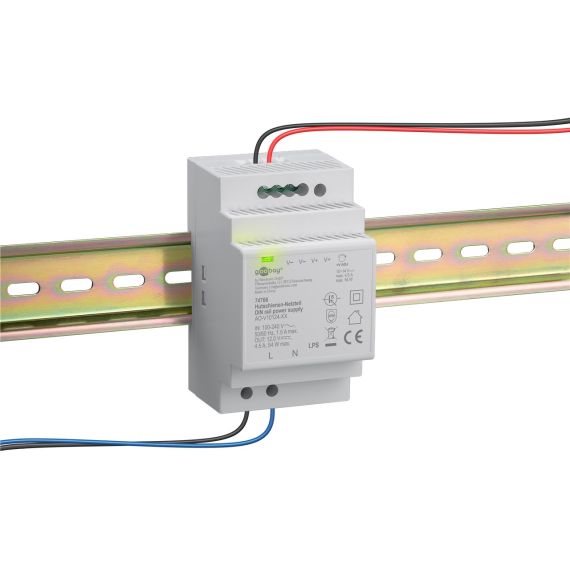 Alimentatore per guida DIN 12VCC 4,5A 44W F1522 Goobay