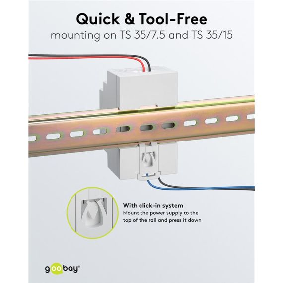 Alimentatore per guida DIN 24VCC 2,5A 60W F1010 Goobay