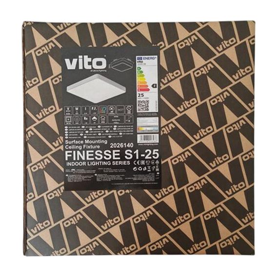 Plafoniera LED quadrata 25W 2000lm 3CCT bianca EL052 Vito