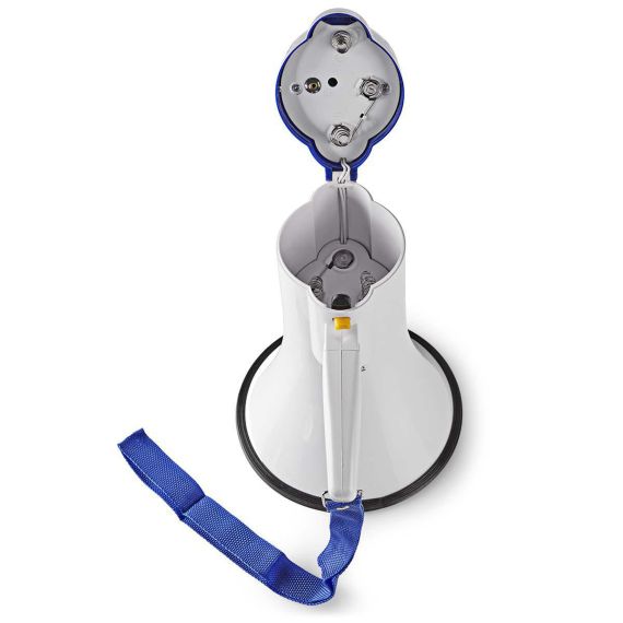 Megafono portatile 10W con sirena e funzione di registrazione – Bianco/Blu ND5478 Nedis