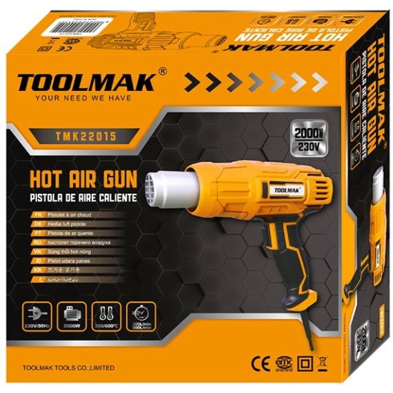 Pistola de calor 2000W 350-600°C TL9955 Toolmak