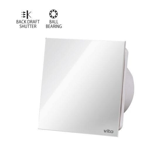 Bathroom exhaust fan with glass front, 100 mm, 12 W EL4994 Vito