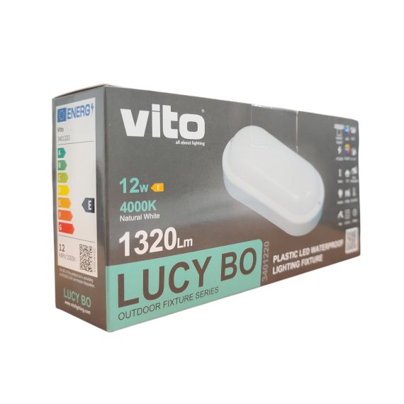 Lámpara de techo LED ovalada Vito Lucy-BO 12 W, 4000 K, IP65, luz blanca natural EL1971 Vito