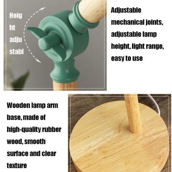 Lampada da tavolo in legno e metallo E27 nera E6133 