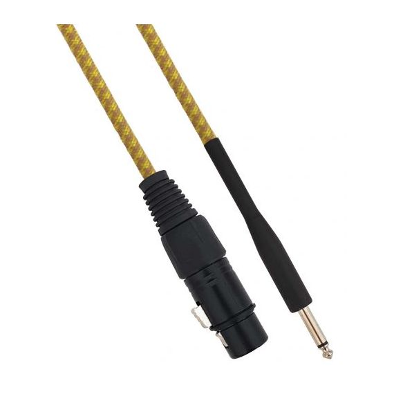 Cavo XLR Cannon femmina a Jack 6.35 maschio 3 metri Mono - Giallo/Marrone SP036 