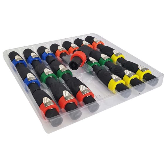 Blister 20 Speakon 4-polige Stecker - 4 Farben SP955 