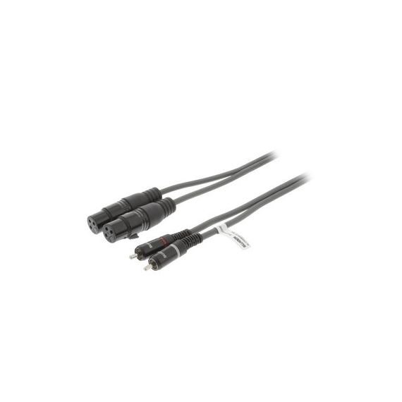 XLR Cavo Stereo 2x XLR 3-Pin Femmina - 2x RCA Maschio 1.5 m Grigio Scuro SX455 Sweex