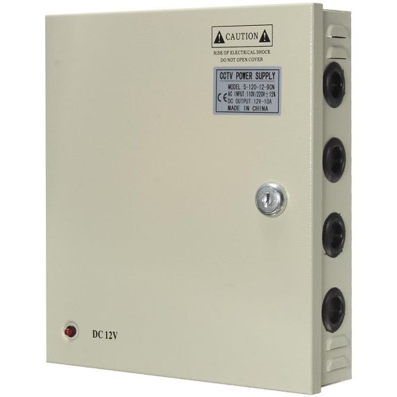 Boîte d’alimentation à découpage 12V 10A avec 9 sorties et fusible de protection T605 