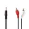 Stereo Audio Cable - 3.5mm Male - 2x RCA Male - 1.5m - Black ND1755 Nedis