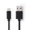 Lightning USB charging and sync cable 25cm black WB565 