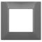 Placca in tecnopolimero 2 posti color grigio scuro compatibile Vimar Plana EL005 